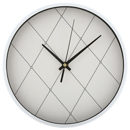 Часы настенные "Пьеро" д25х4см, мягкий ход, циферблат белый, пластм. белый, в коробке (Китай)