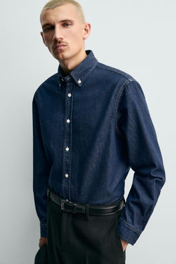 COTTON - CASHMERE DENIM SHIRT - Zara фото 6