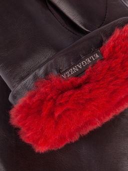 Рукавицы женские н/м крол IS129 d.brown - Eleganzza фото 3