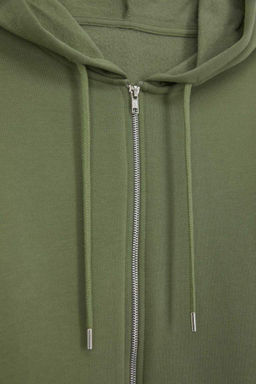 Базовая толстовка на молнии с капюшоном обычного кроя - Defacto фото 9