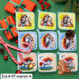 Прихватка с рисунком лошади