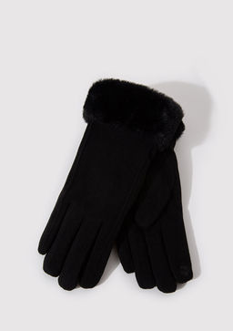 Suni Kurk Detayl? Siyah Eldiven