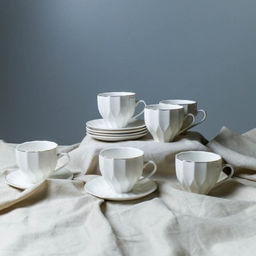Чайный набор 12 предметов 220 мл А / TC82-12G 220 /уп 8/ Грани костяной фарфор - Галеонтрейд фото 3