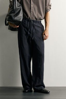 PANTAL?N RELAXED FIT 100% LINO / Marino oscuro - Zara фото 14