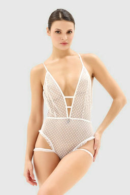 TRENDYOLMILLA Beyaz Dantel F?rf?rl? Ajurlu/Delikli Kaps?z Orme Body THMSS25BD00010