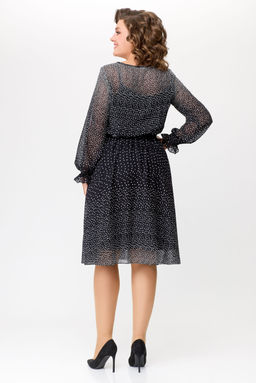 Платье Swallow 683 чёрный в белый горошек градиент фото 8
