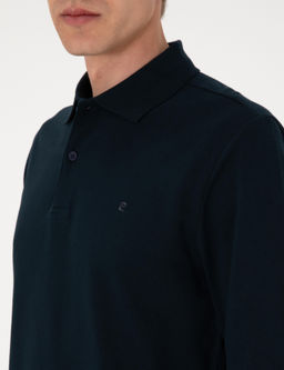 Lacivert Slim Fit K_vr_lmaz Polo Yaka Basic Pike Sweatshirt - Pierre cardin фото 6