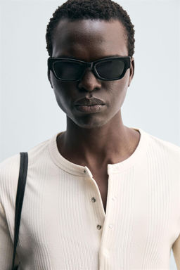 TEXTURED BUTTON-UP COLLAR T-SHIRT - Zara фото 6