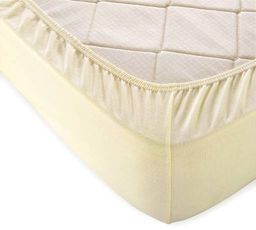 Простыня трикотажная на резинке 90*200*20 молочный