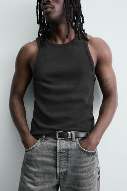 CAMISETA TANK RIB LAVADO / Marr?n oscuro - Zara фото 5