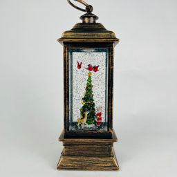 Новогодний декор Фонарь стекло 28,5 см в ассортименте (арт. K-6)