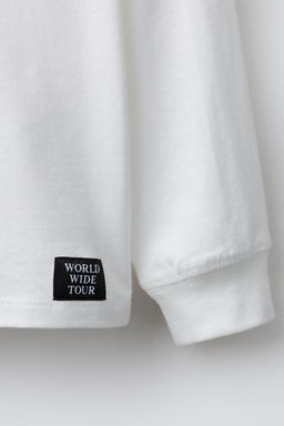 T-SHIRT WITH RAISED SLOGAN - Zara фото 4