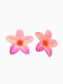 Цена за 3 шт. Серьги пластик «Цветок Лилии», розовые