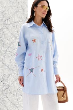 Блузка изо льна с вискозой - Elletto фото 4