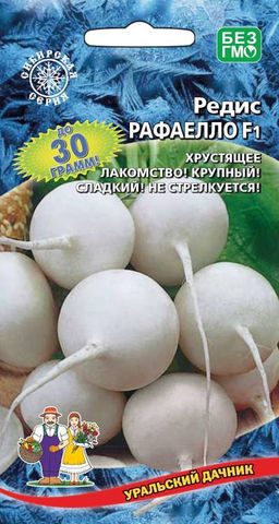 Редис РАФАЕЛЛО F1  Хрустящее лакомство! До 30 г каждый корнеплод! Белоснежные, плотные, нежные, сладкие! Обилие витаминов и минералов!