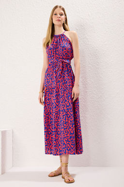 TRENDYOLMILLA Siyah Animal Shift Shally Maxi Dokuma Elbise TWOSS24EL00872  фото 34