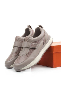 03-A238-5 DK. BEIGE Кроссовки женские (натуральная кожа)