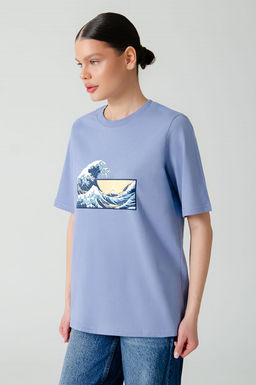 Арт. 3-1146 Футболка женская 42-50 (5 шт) Цвет:сиреневый - Калинка фото 3