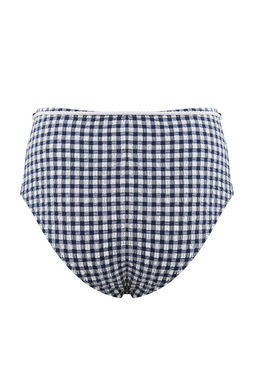 Koyu Lacivert Dokulu Kapl? Aksesuarl? Yuksek Bel Regular Bikini Alt? TBESS21BA0167