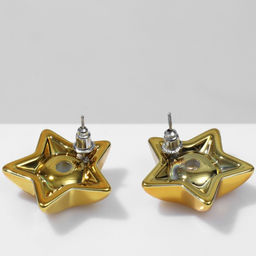 Серьги металл Звезда малая, цвет золото - Queen fair фото 2