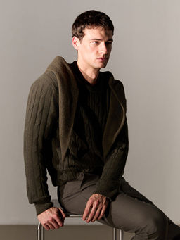 Sa? ?rg?s? Desenli Erkek Triko Kazak