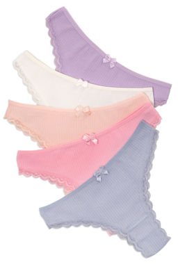 Женские трусы бразилиана в рубчик 5 шт. Nicoletta  фото 6