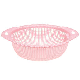 Дуршлаг пластмассовый Лист д23,5см h8см, с ручками, волнистый край, цвета в ассортименте: розовый, бирюзовый (Китай)