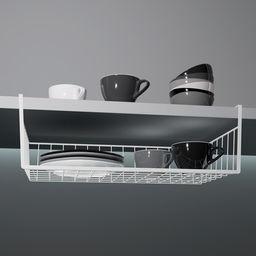 Корзина сетчатая навесная на полку Доляна, 35×23×12 см, белая