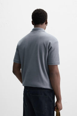 VERTICAL TEXTURED POLO SHIRT - Zara фото 4