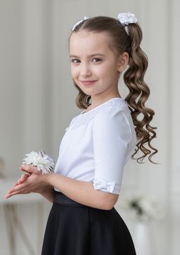 Блисса, блузка трикотажная белый col.1/128-64-57 - Alolika фото 2