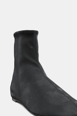 FLAT SATIN-EFFECT ANKLE BOOTS - Zara фото 7