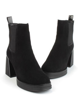 04-M3-835 BLACK Ботильоны зимние женские (натуральная замша, натуральный мех)