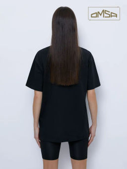 OmT_D1301 Фуфайка (футболка) OVERSIZE, COTTON - nero - Omsa фото 6
