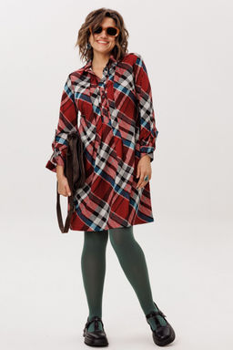 Платье ANELLI 1769 Бордовая шотландка