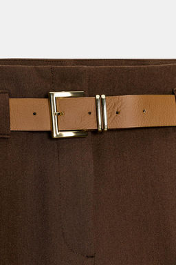 TROUSERS WITH TURN-UP CUFFS AND BELT - Zara фото 24