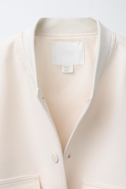 CROPPED BOMBER JACKET WITH SHOULDER PADS - Zara фото 17