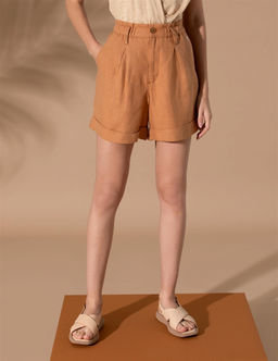 Kahverengi Keten Oversize Bermuda _ort - Pierre cardin фото 2