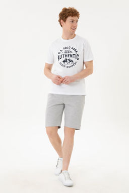 Мужские серые меланжевые вязаные шорты - U.s. polo assn фото 3