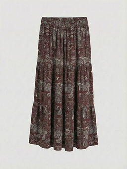 Beli Lastikli Desenli Etek