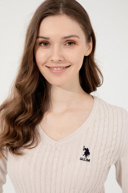 Kad_n Krem Basic Kazak