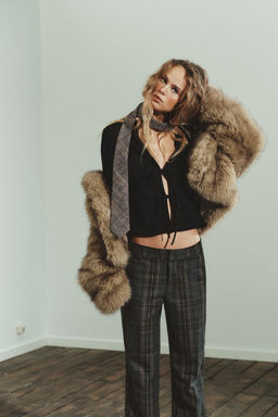 FAUX SUEDE SHIRT WITH TIES - Zara фото 5