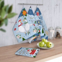 К-т полотенец Зимний день 50*60 см. - 3 шт. вафля хлопок 100%