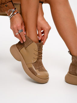 Ботинки EDART 305.927 ka. Круассан+коричневый капучино замша/байка - Ed'art фото 7