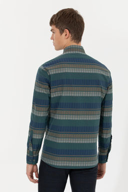 U. S. Polo Assn / Мужская зеленая рубашка с длинным рукавом - U.s. polo assn фото 17