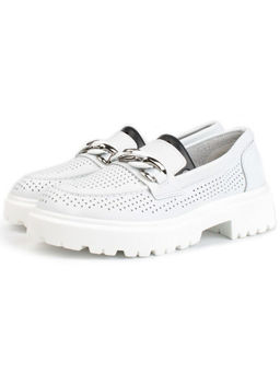 03-PDD153-1 WHITE Лоферы женские (натуральная кожа)