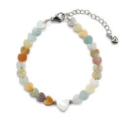 Браслет из амазонита сердце 6*6мм, 17см