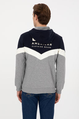 Худи Comfort Fit серый меланж из хлопка