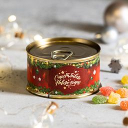 Монпансье в консервной банке Счастливого Нового года! (красная) 95 г.