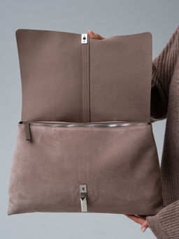 Замшевая сумка сэтчел Colette DBR 31349 капучино  фото 9