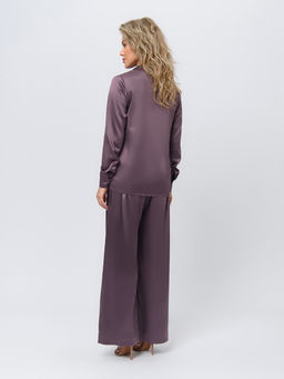 Рубашка шоколадного цвета с длинными рукавами - 1001dress фото 4